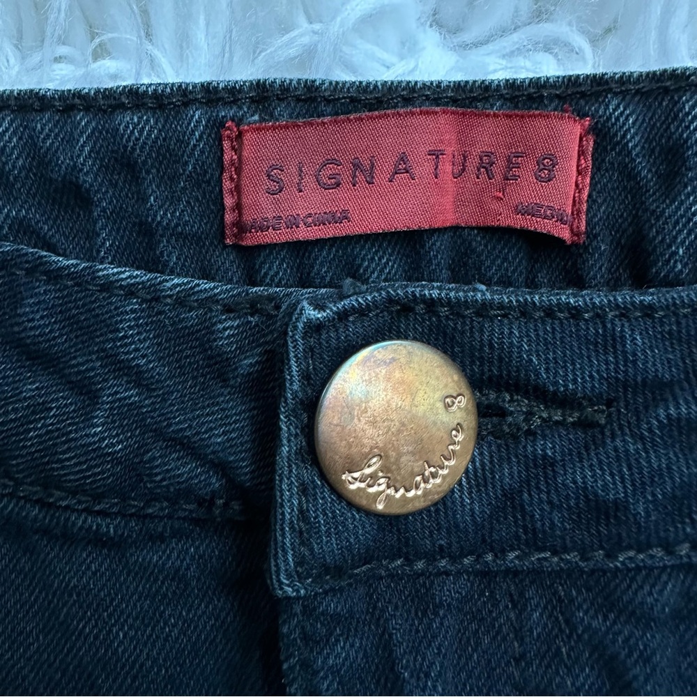 Signature Eight • Black Denim Distressed Mini Skirt - Picture 9 of 11